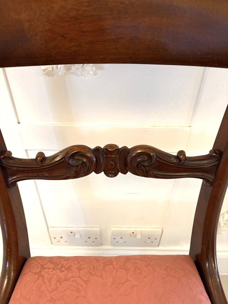 Set of 6 Antique William IV Quality Mahogany Dining Chairs